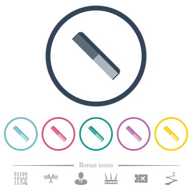 Basit tarak düz renk simgeleri yuvarlak özetliyor