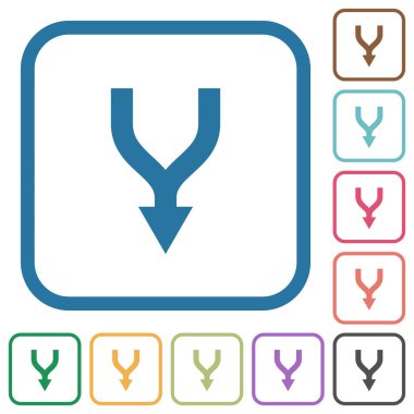 Basit simgeler aşağı okları birleştirme