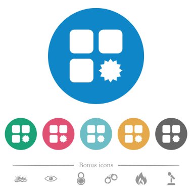 Düz yuvarlak simgeler sertifikalı bileşen