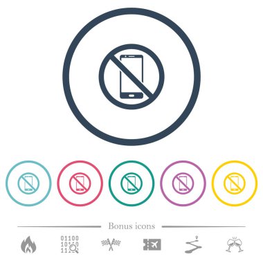 Düz renk simge yuvarlak özetliyor smartphone yok