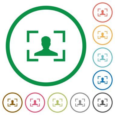 Fotoğraf makinesi portre modu düz simgeler anahatları ile