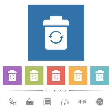 Kare arka düz beyaz simgeler undelete