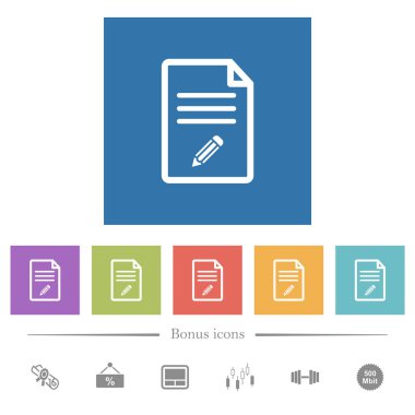 Kare arka düz beyaz belge simgeleri Düzenle