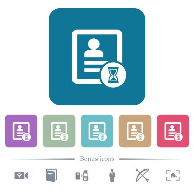Renk yuvarlak kare arka planlar üzerinde düz simgeler işleme temas
