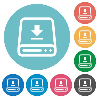 Düz yuvarlak simgeler sabit sürücü indir