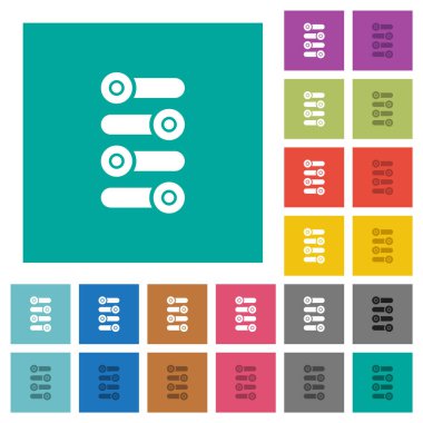 İnce ayar kare düz çok renkli simgeler