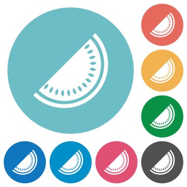 Dilim karpuz düz yuvarlak simgeler