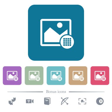 Görüntü renk paleti düz simgeler renk üzerinde yuvarlak kare arka planlar
