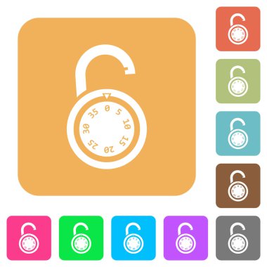 Şifreli kilit yuvarlak kilidi kare düz simgeler