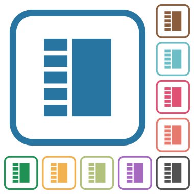 Dikey sekmeli düzen basit simgeler
