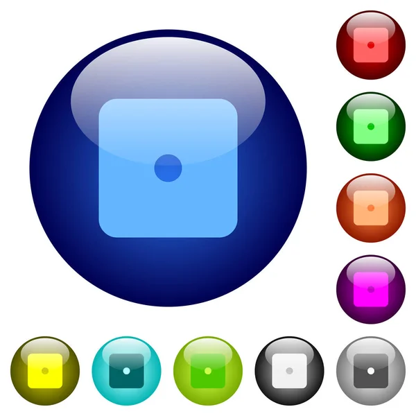 Domino one color glass buttons — Stock Vector