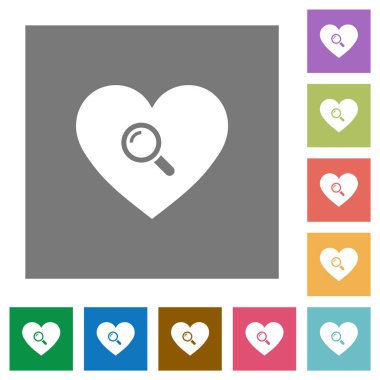 Dating kare düz simgeler