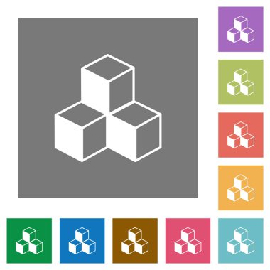 Küpleri düz simgeler kare