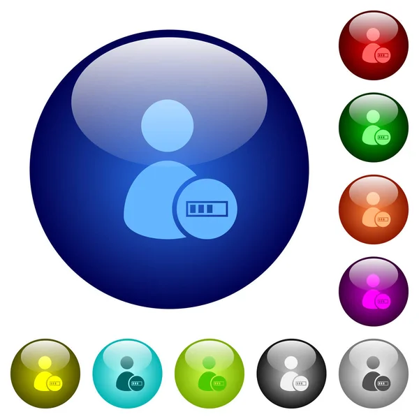 用户帐户处理彩色玻璃按钮 — 图库矢量图片