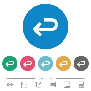 Düz yuvarlak simgeler geri okunu