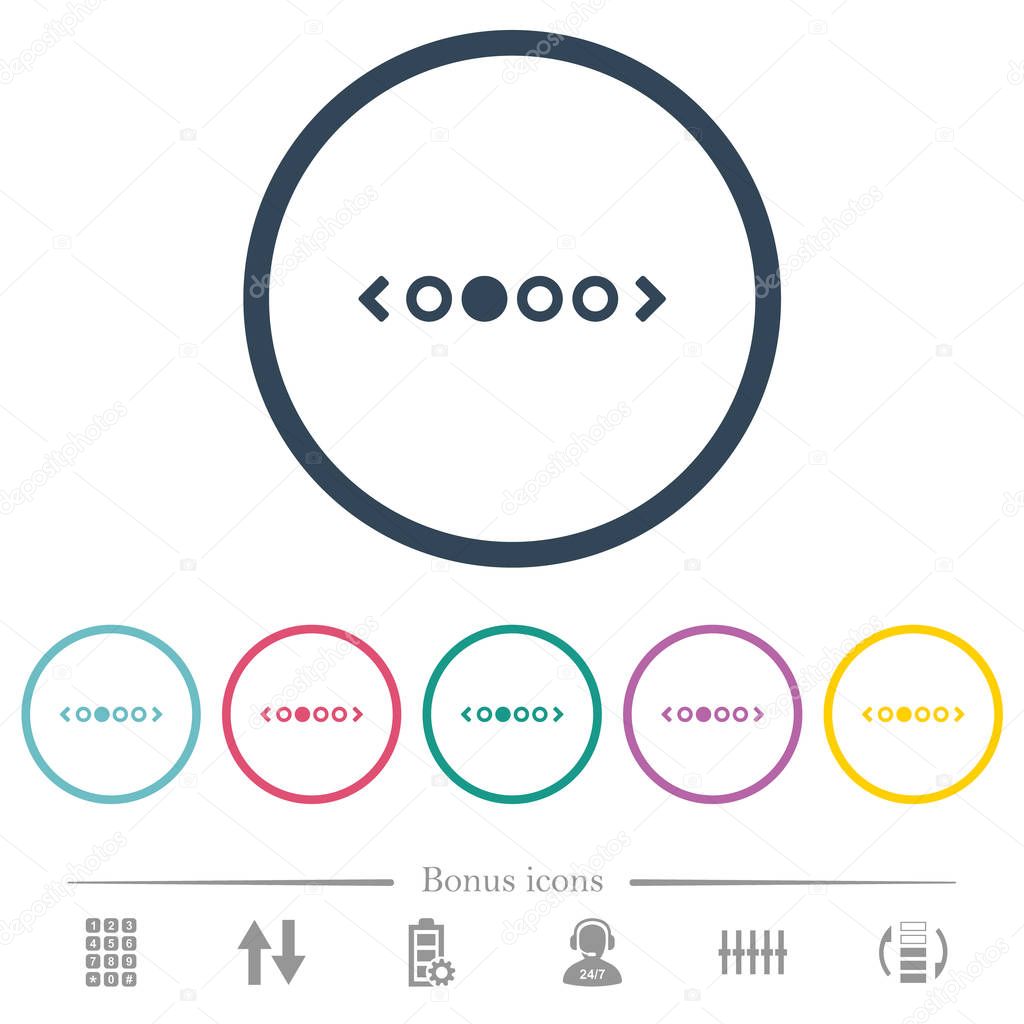  flat color icons in round outlines