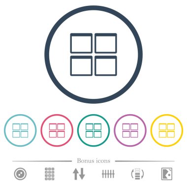 Yuvarlak anahat Yönetim Panosu panelleri düz renk simgeleri