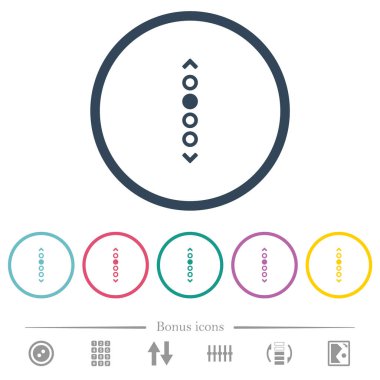  Yuvarlak anahat dikey sayfa gezinme düz renk simgeleri