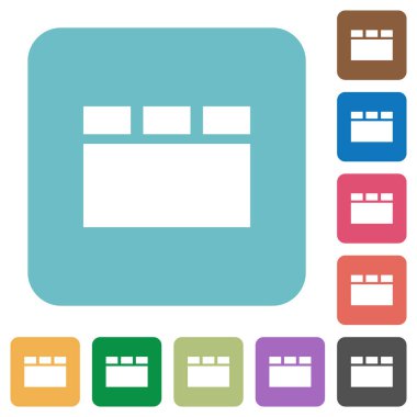 Yatay sekmeli düzen yuvarlak kare düz simgeler