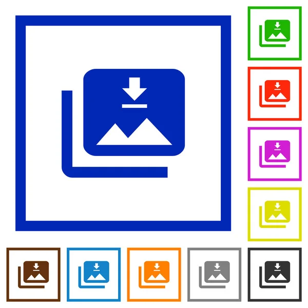 Télécharger plusieurs images plates encadrées icônes — Image vectorielle