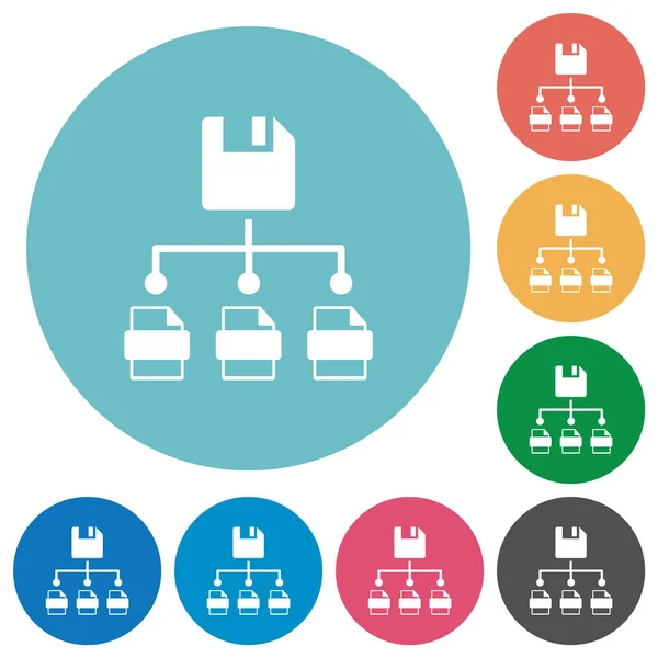 Save file as multiple format flat round icons — Stock Vector