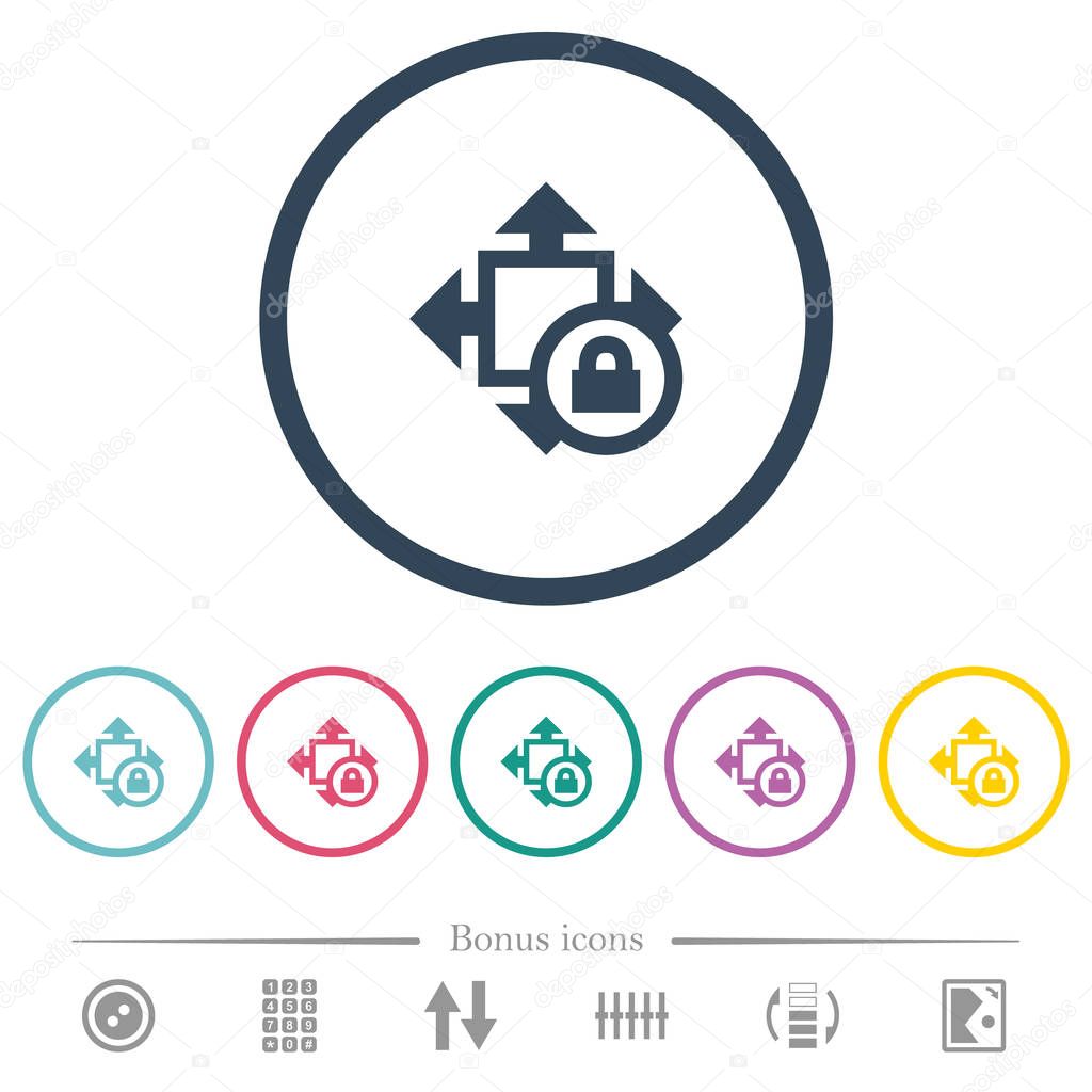 Size lock flat color icons in round outlines