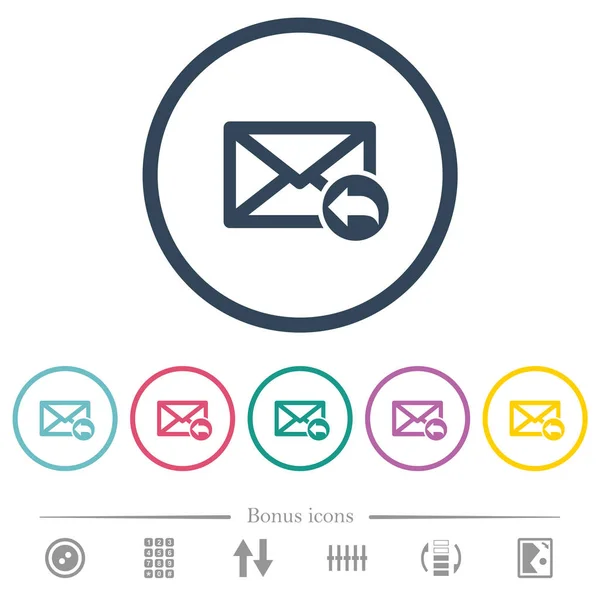Responder correo iconos de color plano en contornos redondos — Vector de stock