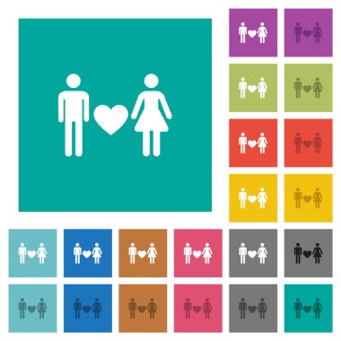 Dating kare düz çok renkli simgeler