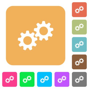 İşbirliği yuvarlak kare düz simgeler