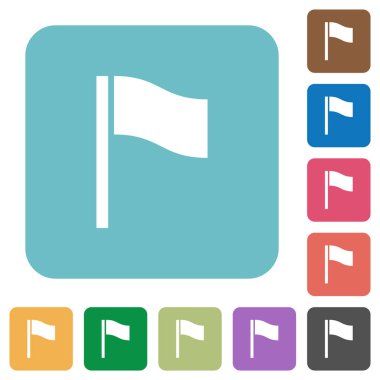 Bayrak yuvarlak kare düz simgeler