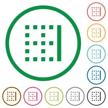 Anahatlar ile sağ kenarlık düz simgeler