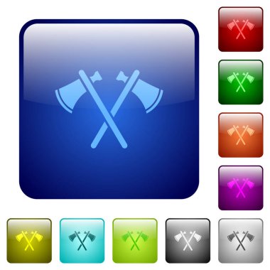 İki Tomahawk renkli kare düğmeler