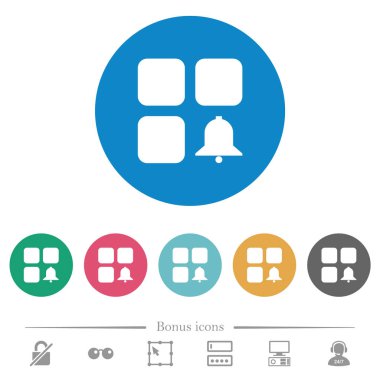 Bileşen uyarı düz yuvarlak simgeler