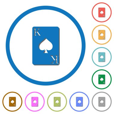 Gölgeler ve anahatlar ile maça kart simgeleri Kralı