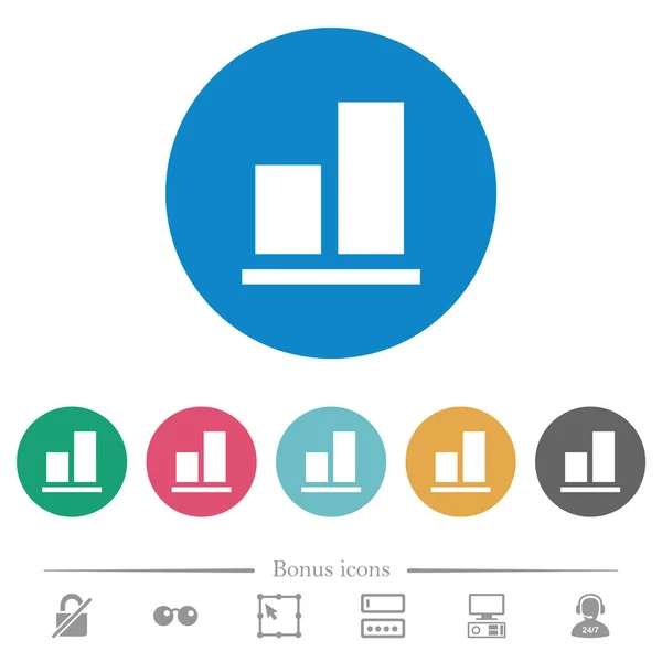 Alinear a los iconos redondos planos inferiores — Archivo Imágenes Vectoriales