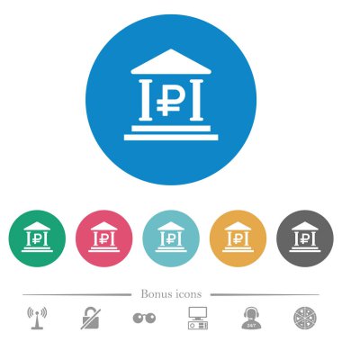 Rublesi banka office düz yuvarlak simgeler