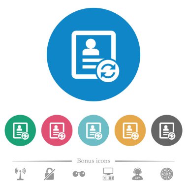 Kişi düz yuvarlak simgeleri Yenile