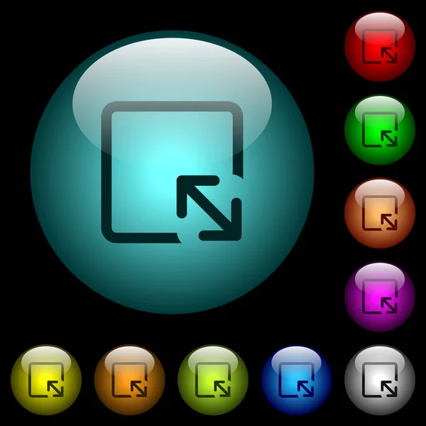 Змінити розмір піктограм об'єкта за допомогою кнопок з підсвічуванням кольору — стоковий вектор