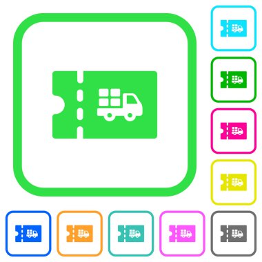 Teslimat indirim kupon canlı renkli düz simgeler