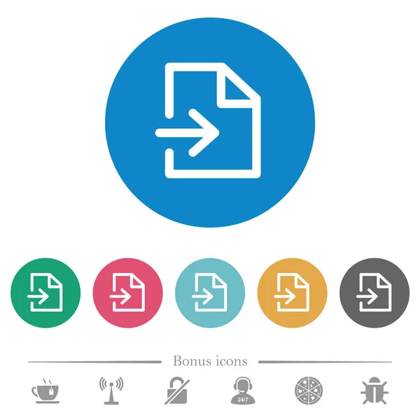 Importer fichier plat icônes rondes — Image vectorielle