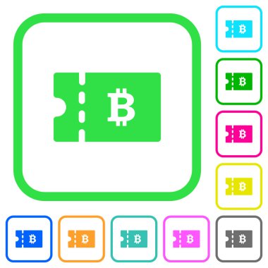 Bitcoin indirim kuponcanlı renkli düz simgeler