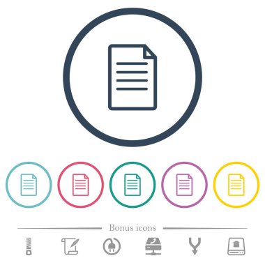 Yuvarlak anahatlarda tek belge düz renk simgeleri