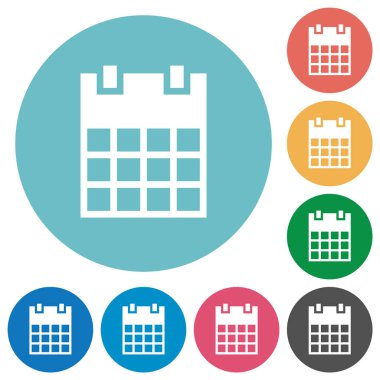 Tek takvim düz yuvarlak simgeler