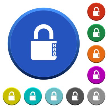 Yan numaralar eğimli düğmeleri ile kilitli kombinasyon kilidi