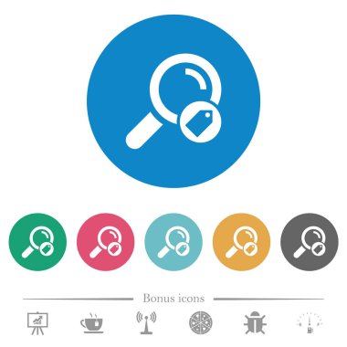 Arama etiketleri düz yuvarlak simgeler