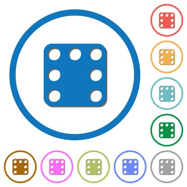 Gölgeler ve anahatlar ile Domino yedi simgeleri