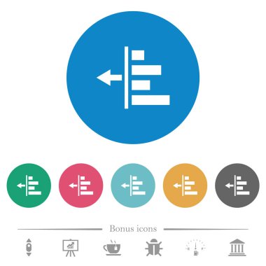 İçerik simgeleri düz sol girinti azalt