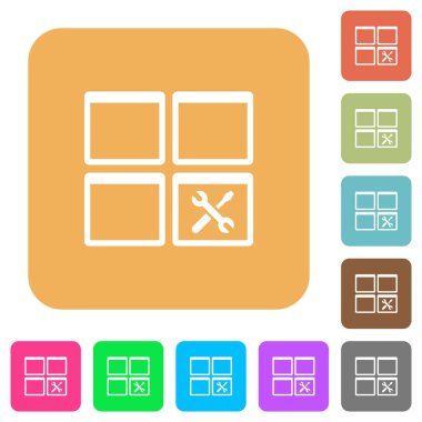 Pano araçları yuvarlak kare düz simgeler