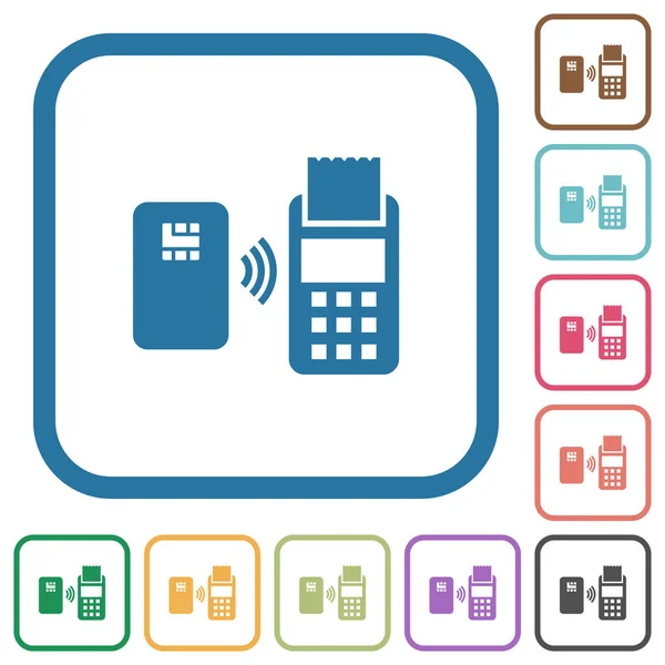 Eenvoudige pictogrammen voor contactloze betaling — Stockvector