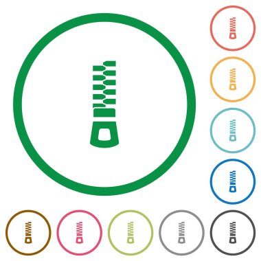 Anahatlı dikey fermuarlı düz simgeler